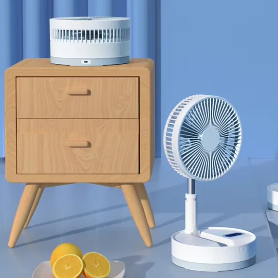 OEM Rechargeable Oscillating Digital Display Floor Fan With Night Light Smart Desktop Timer Setting Retractable Air Cooling Fan
