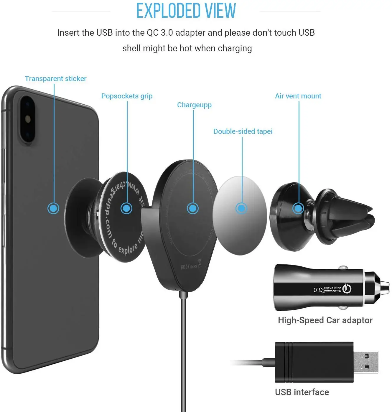 2020 trends Беспроводное зарядное устройство Быстрая зарядка Pop Socker автомобильное крепление для Iphone 11 pro/samsung s10