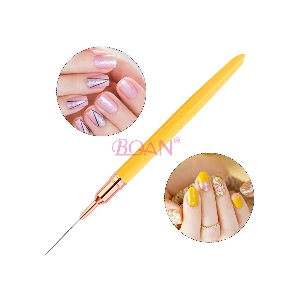 High Quality New Yellow Gradient Nylon Hair UV Gel Line Drawing Tool Liner Nail Art Brush With Custom Size