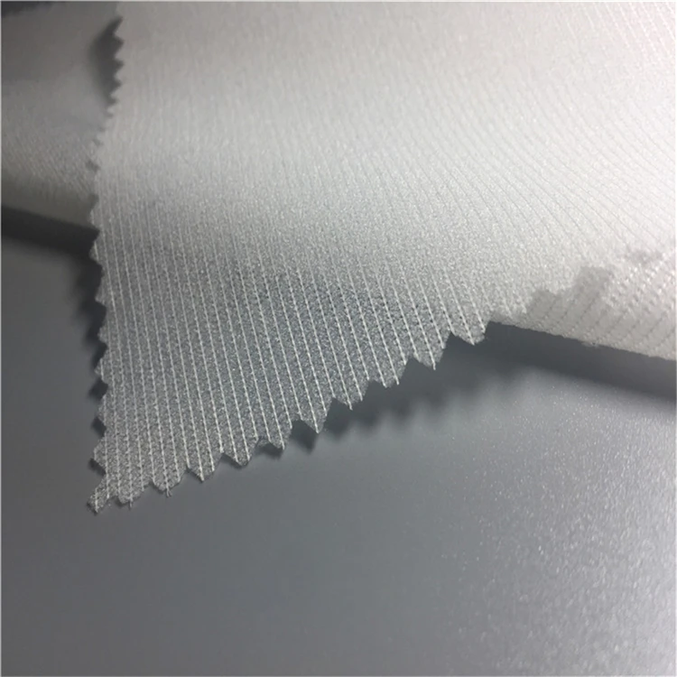 interlining company high quality 100% polyester adhesive buckram Warp knitted interlining