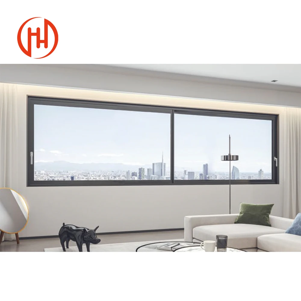 Professional suppliers slim profile glass sliding small slit aluminum glass window