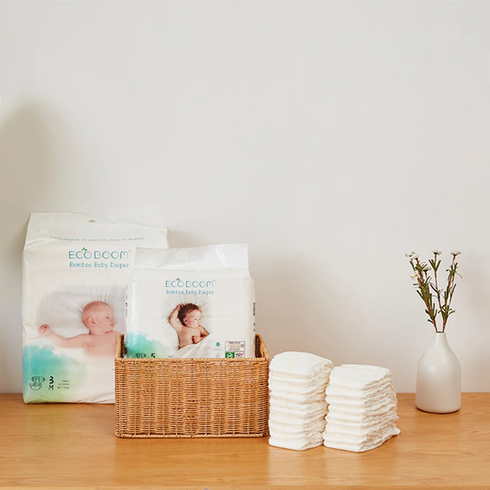 ECO BOOM Dyper bamboo diapers private label organic insert natural diaper disposable biodegradable nappy