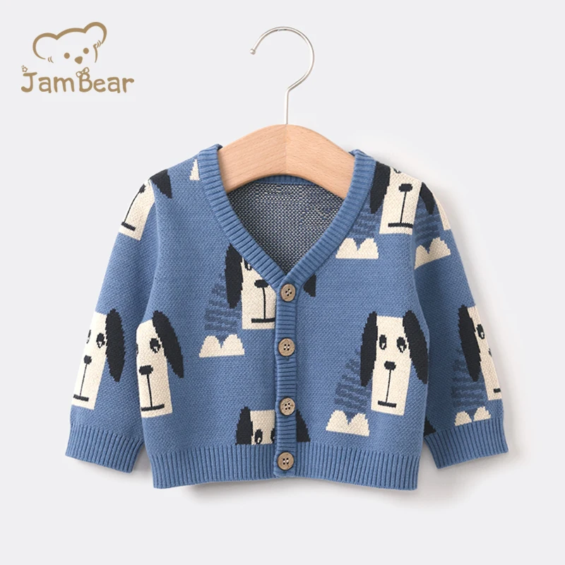 Детский свитер JamBear Осеннее Новое Детское пальто вязаный детский хлопковый кардиган Топ