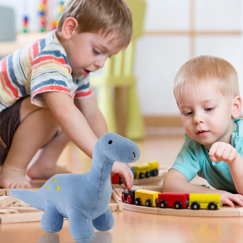 OEKO-TEX Organic Soft Cotton Dinosaur Stuffed Toy 18cm Stuffed Animal Dino GOTS Plush Toys For Baby Gifts