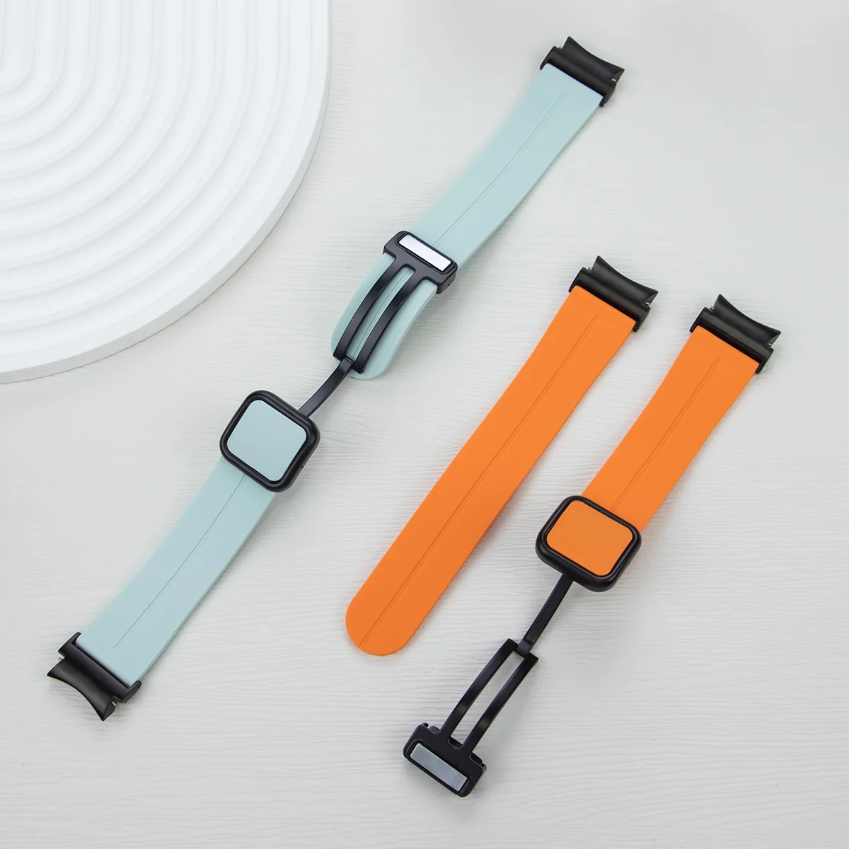 Quick Release Silicone Straps for Samsung Galaxy 6 5 4 Magnetic Folding Buckle Silicone Watch Bands for Classic 47mm 43mm 40mm