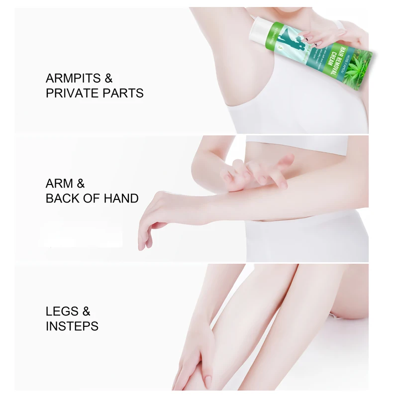 
HEBIQUAN Natural Quick Legs Permanent Armpit Private Parts Body Best Hair Removal Cream 