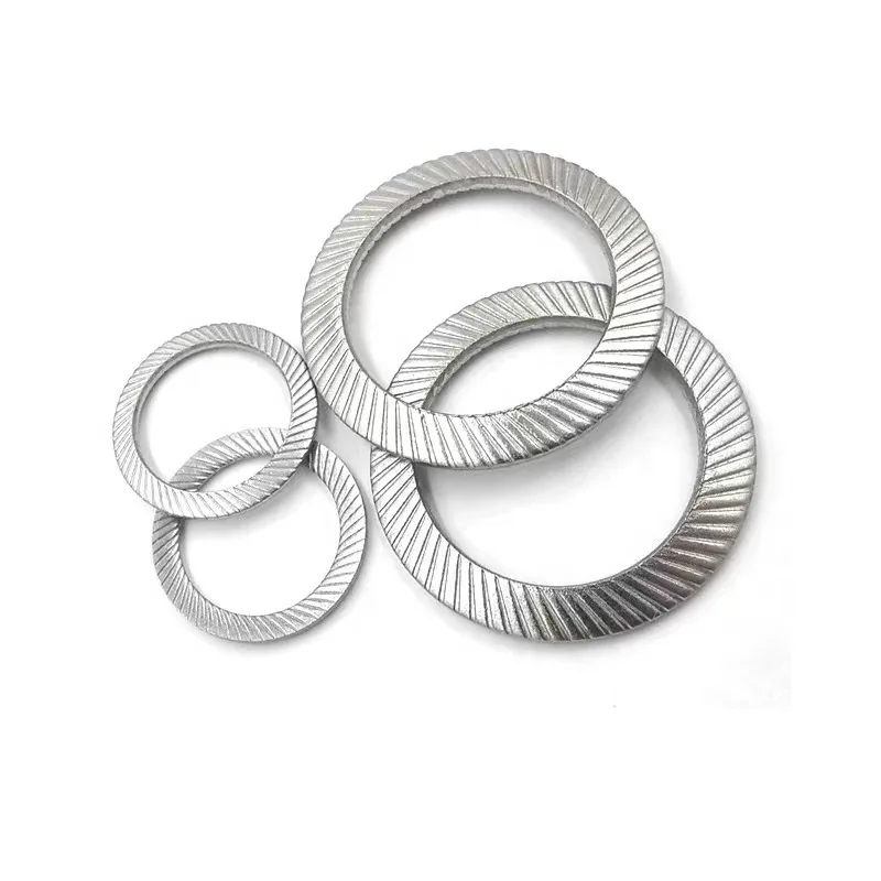 SS304 SS316 Double fold self-locking washer spring lock washer for Electric railway oil equipment textile machinery