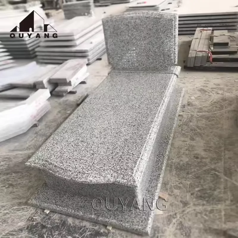 QUYANG Wholesale G654 Granite Grave Stones Cemetery European style Tombstones And Monuments