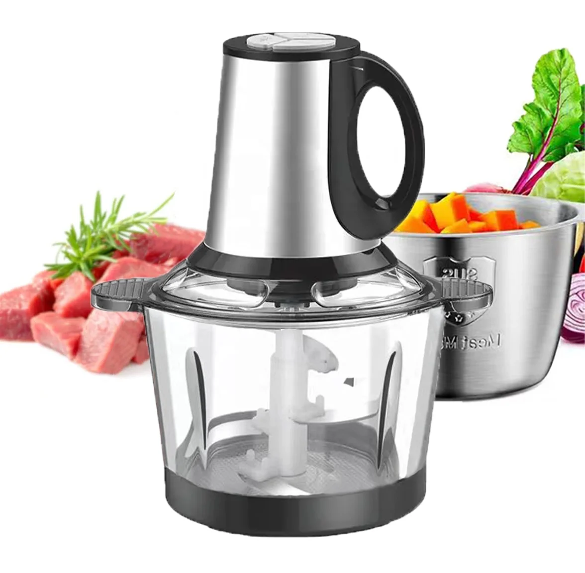 Hot Sale 3L 800W Meat Chopper Mixer Glass Bowl Kitchen Appliance Food Processor Electric Meat Grinder