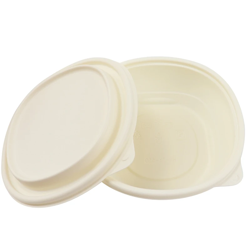 Высококачественные 550 мл биоразлагаемые контейнеры для еды, контейнер для подготовки кукурузного крахмала, одноразовая коробка бэнто с крышками