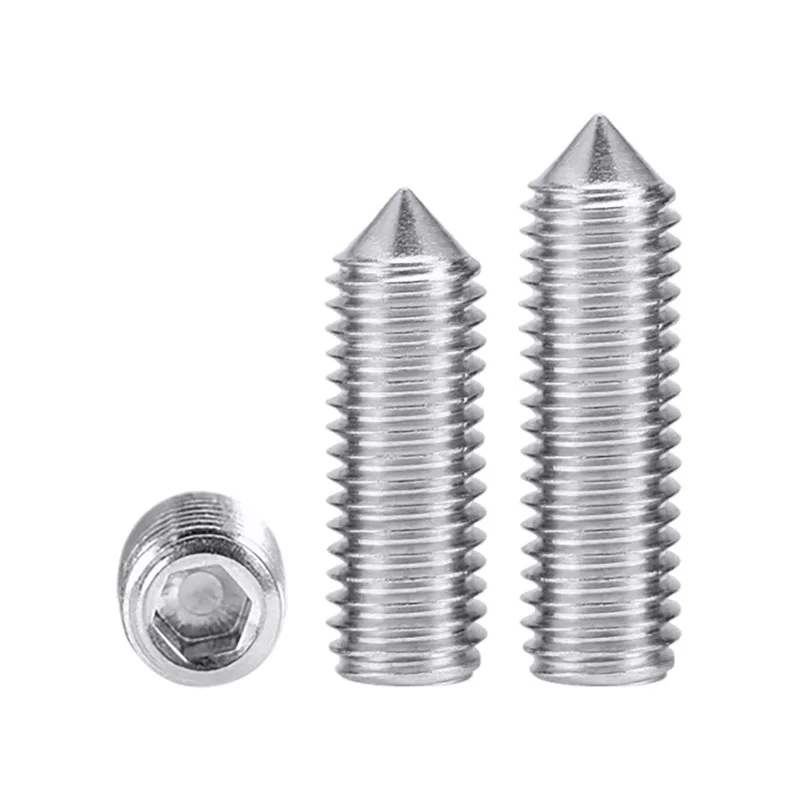 DIN914 304 Stainless Steel Socket Screw Tip Set 10mm Length Headless Stop with Cap Wire Size M8-M12 Expansion Bolt