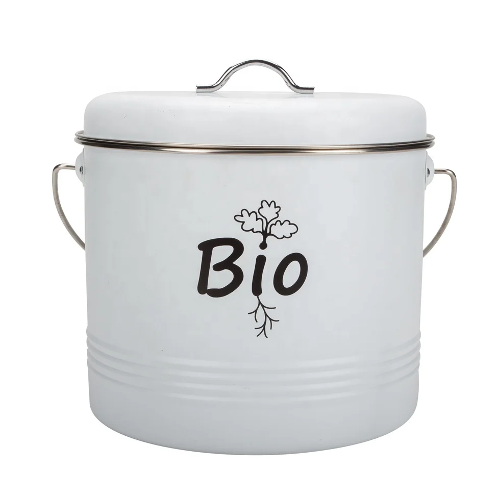 Galvanized metal recycling food waste kitchen compost pail compost bin with charcoal filter