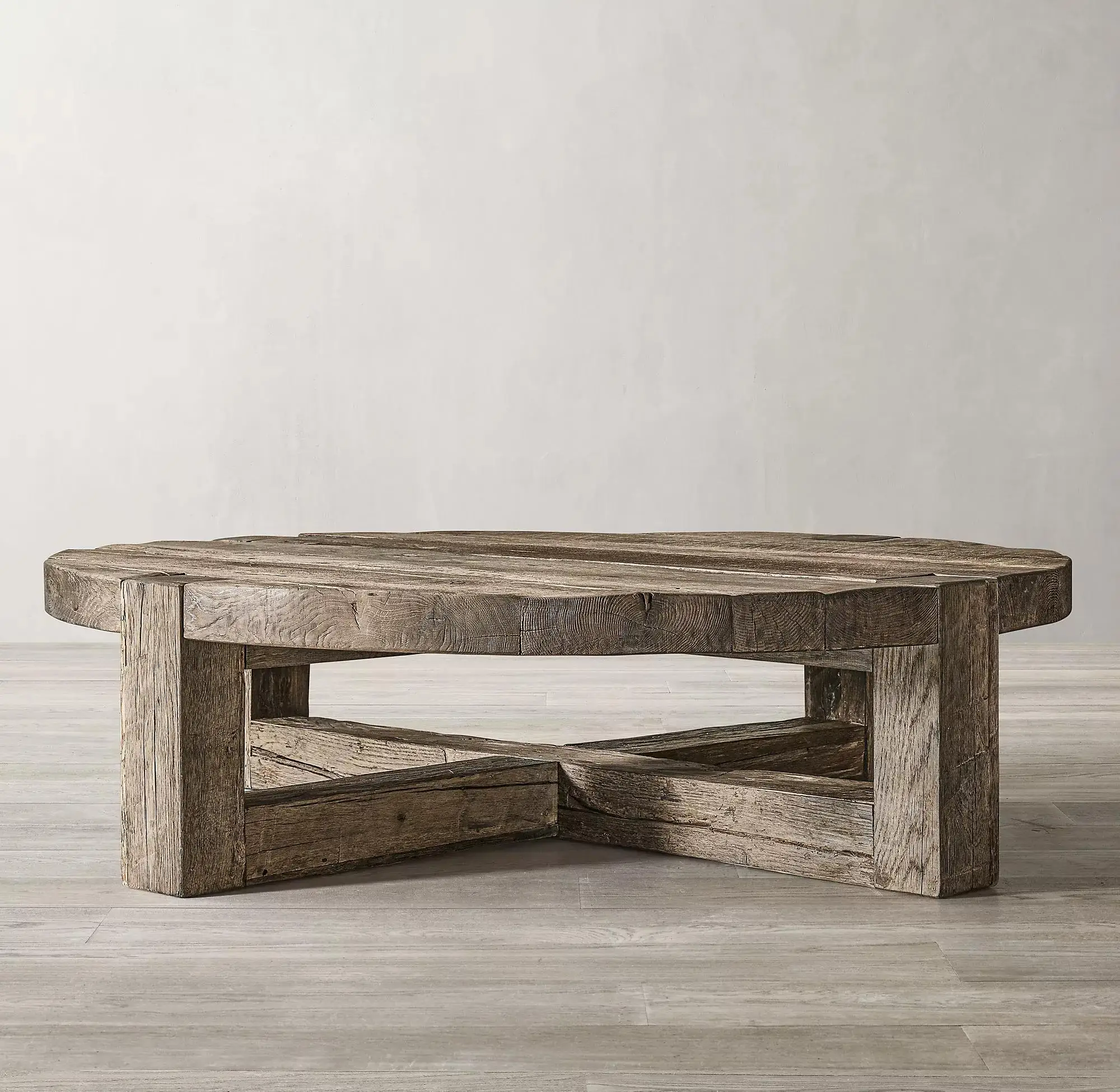 America rustic antique vintage living room reclaimed solid wood round coffee tables for home