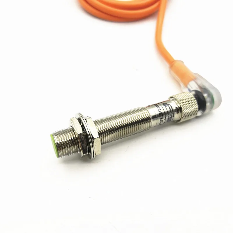 M12 Flush/Non-flush Plug-in Proximity Switch NPN PNP NO NC Connector Inductive Sensor 5m Angle Aviation Plug with LED Indicator