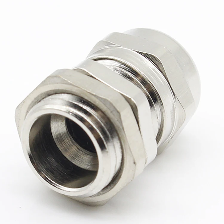 Approval 20mm Nickel Plated Brass Cable Gland Metal M20 For Clamp Cable Dia 8-14mm