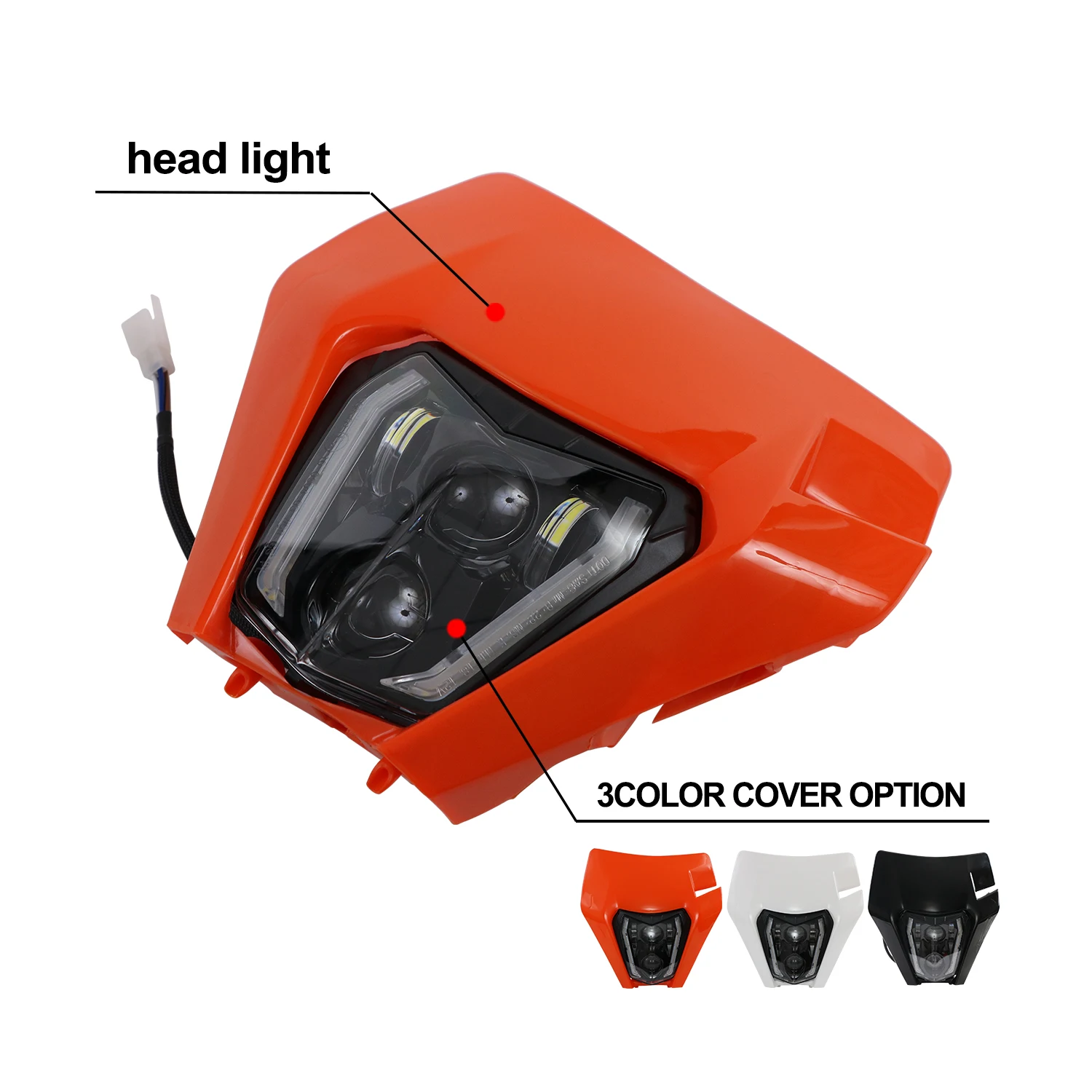 JFG Dirt Bike Pit Bike Motocross Fairing Bike Headlight Lamp Led Motorcycles Universal Headlight