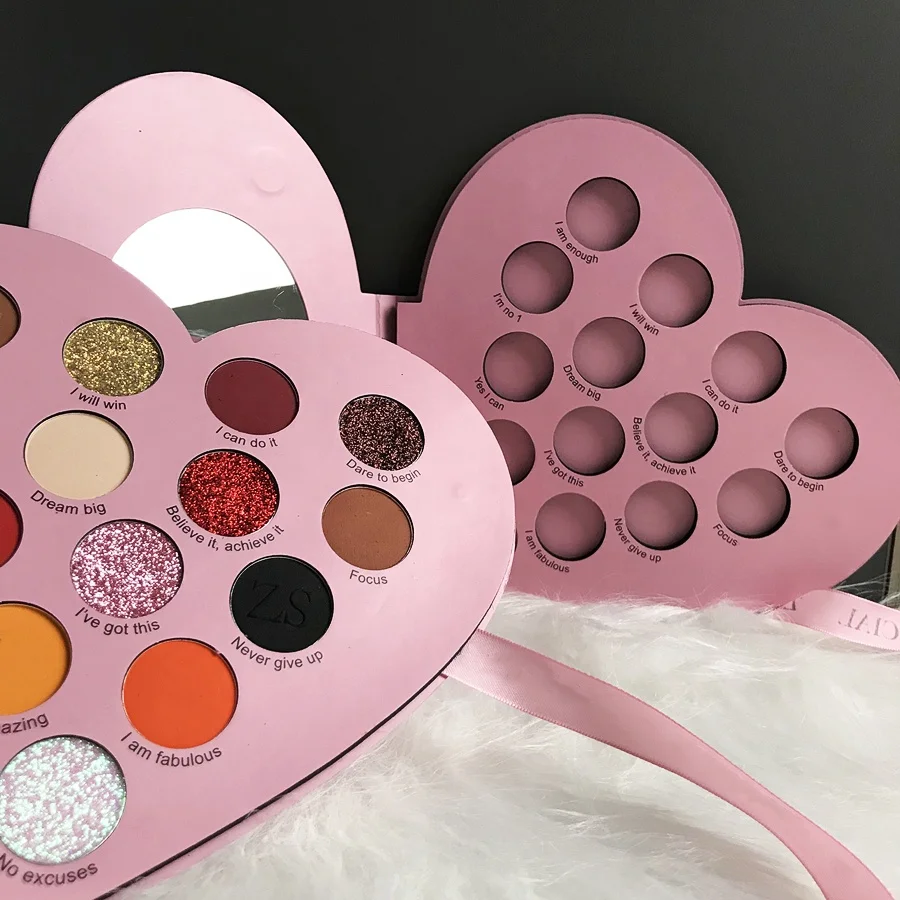 Valentine Gift Love Palette Custom Heart Shape Eyeshadow Palette