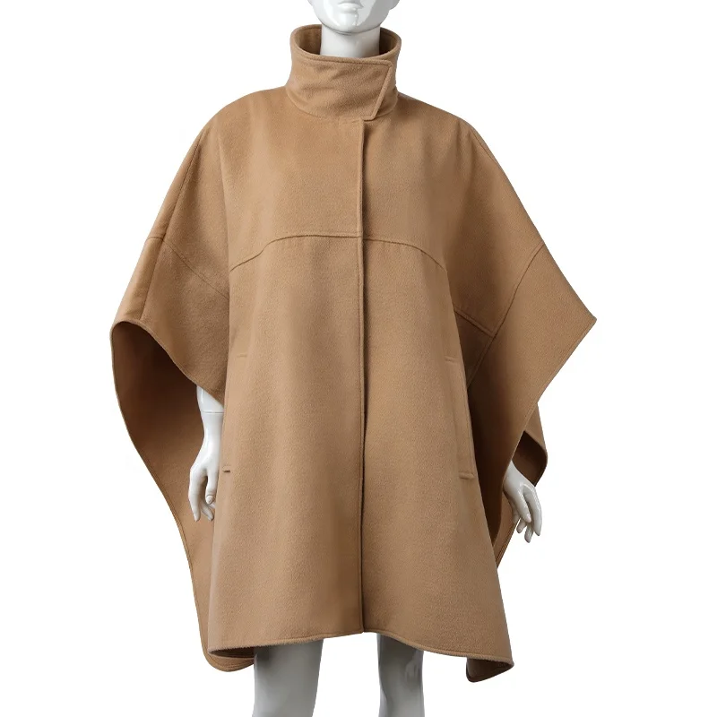 Wool Fashion Elegant Winter Custom Warm Cloak Wool Blend Coat For Women