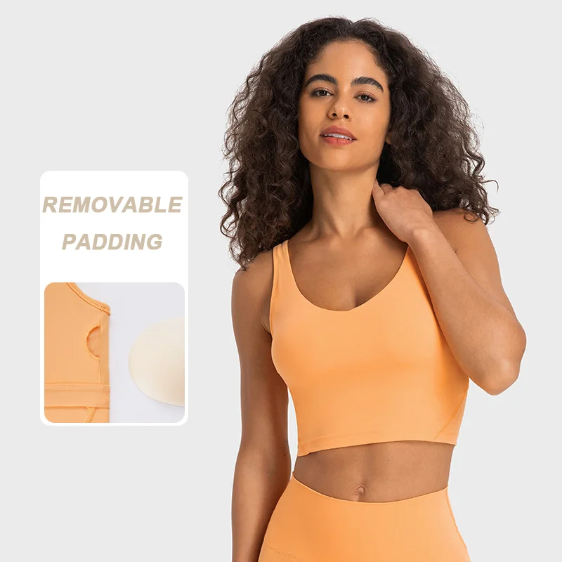 Solid color sport backless bra sportswear yoga top bras for fitness gym women underwear running push up  sports bra
