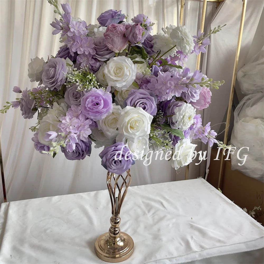 IFG популярные красивые Лавандовые фиолетовые и цвета слоновой кости цветочные шарики для свадебного стола