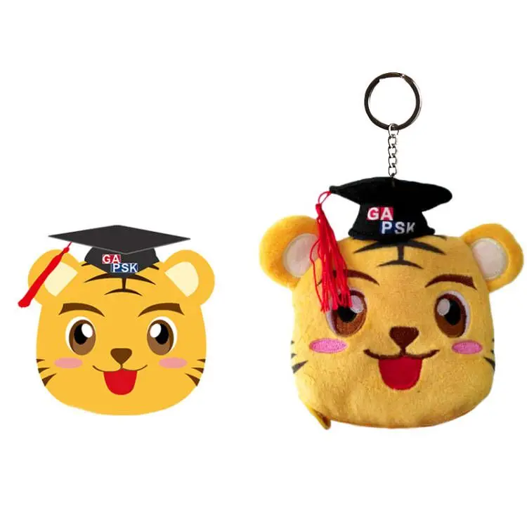 Оптовый Индивидуальный размер мягкие животные на заказ Мини тигр плюшевый брелок