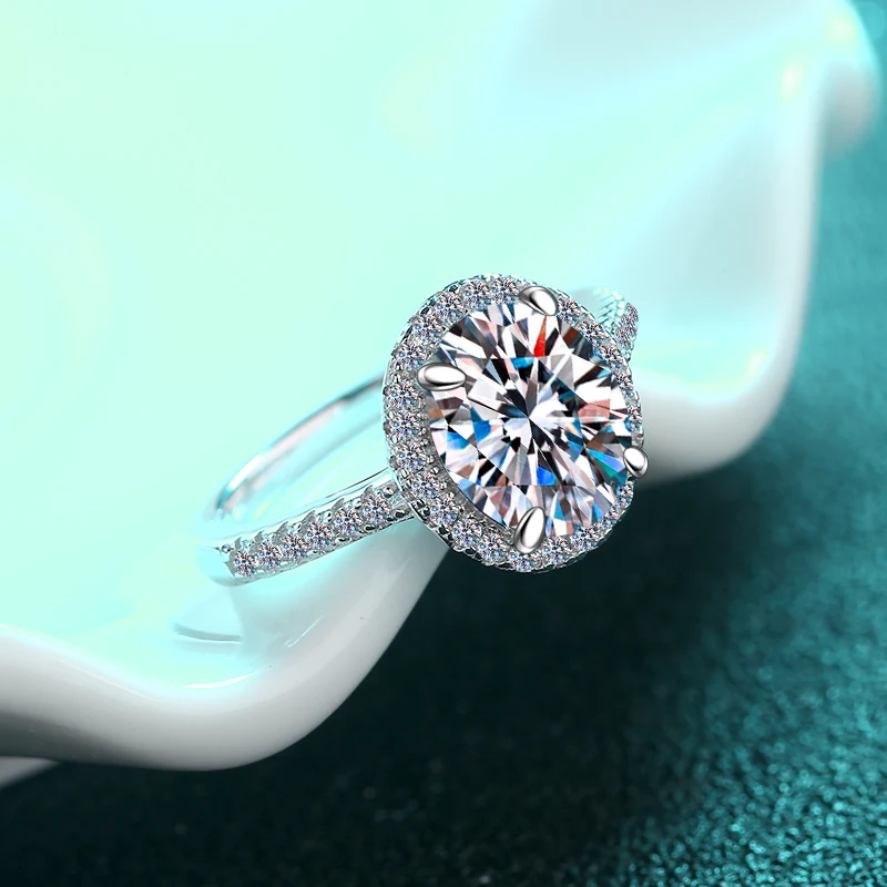 Fine Jewelry Flour Claws Round Diamond 18k White Gold S925 sterling silver 6A Cz Cubic Zirconia ring of Engagement