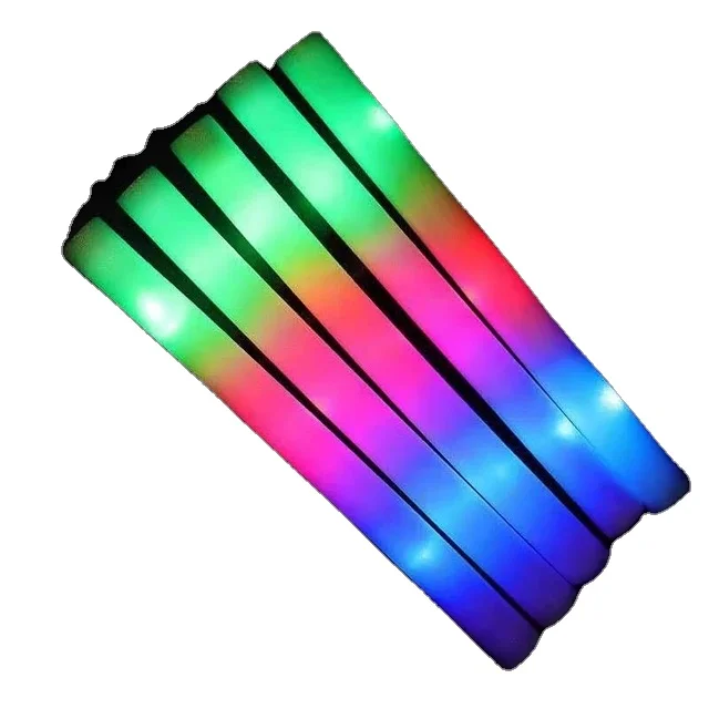 Christmas party colorful led flashing light glow stick flash glow cotton flashing foam stick