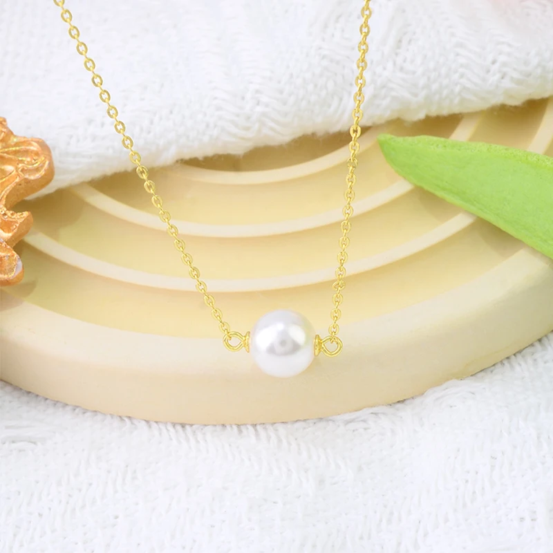 Newest Fashion Women Pearl Jewelry Minimalist Solitary Freshwater Pearl Pendant 925 sterling silver necklace