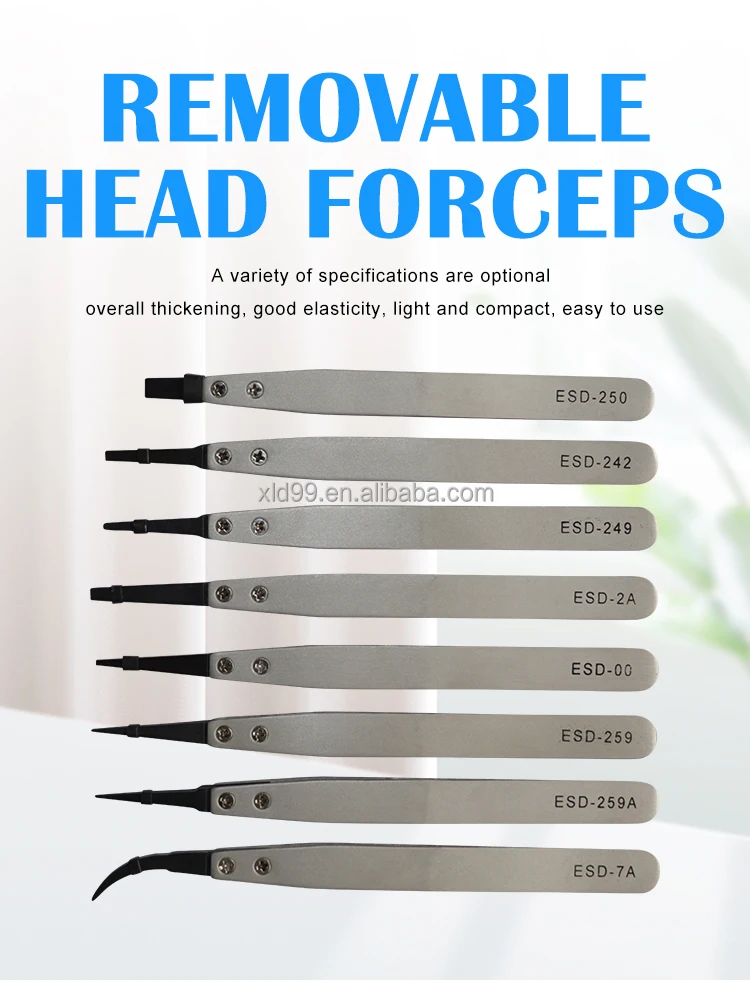 2021 High Precision Light Weight  Antistatic Esd Tweezers Esd Plastic Tweezers