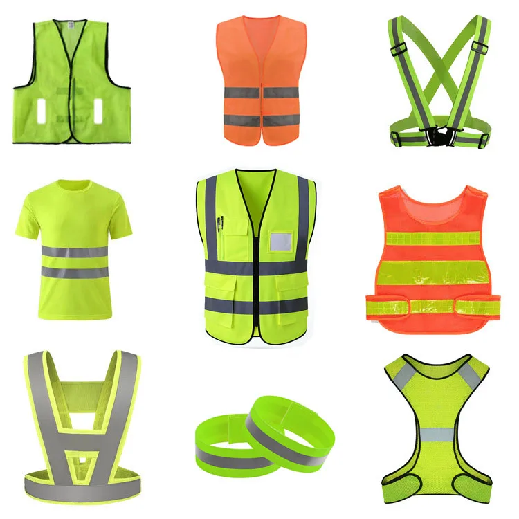 Hi Vis construction work reflective workwear safety vest for men