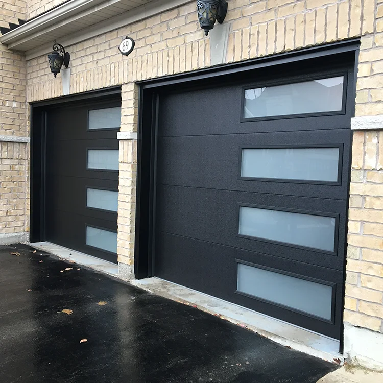 Modern Farmhouse 6x7 18x8 18x7 Large Black Galvanized Steel Automatic Garage Door Price