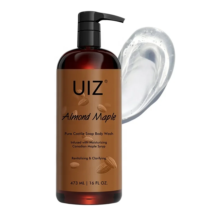 Almond Maple Body Wash Moisturizing Skin Fresh Fragrance Brightening Peeling Original Pure Castile Soap Shower Gel
