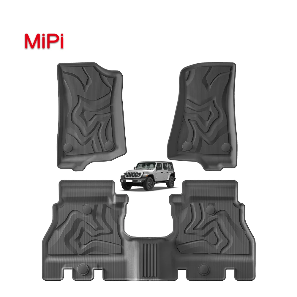 Автомобильный напольный коврик на заказ для Jeep Wrangler 2018-2024 топлива 3D TPE автомобильные коврики водонепроницаемые Нескользящие Роскошные коврики для ног автомобиля
