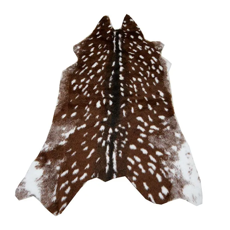 Non Slip Livingroom Bedroom Acrylic Polyester Faux Animal Skin Cow Hide Printed Fur Rug Carpet
