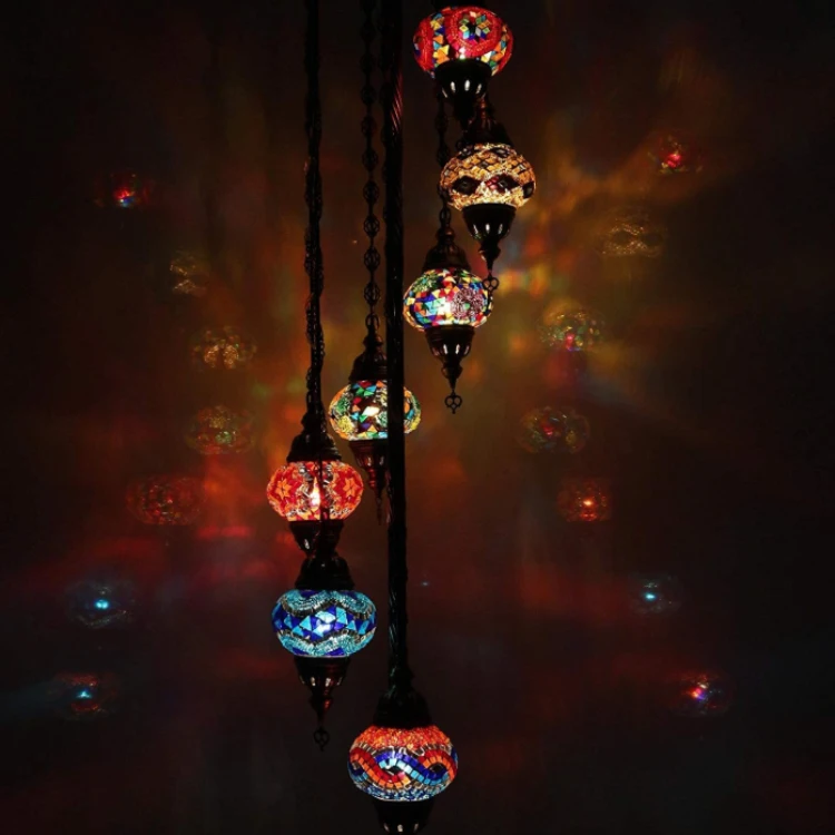 Handmade Lantern Tiffany Style Glass Turkish Moroccan Floor Light Ottoman Mosaic Floor Lamp Colourful Globes