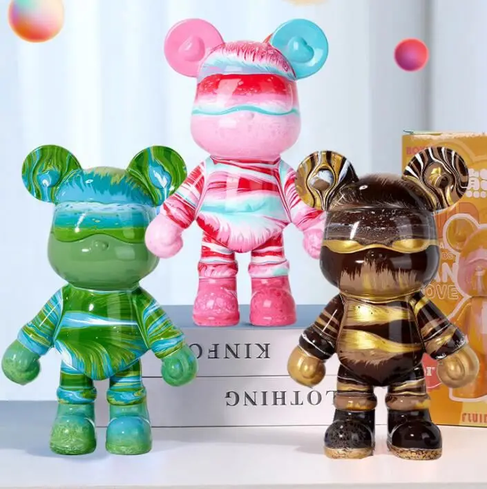 2023 Best Selling Diy Creative Fluid Bear New Arrival White Embryo Violent Bear Fluid Violent Bear Hand-made Ornaments