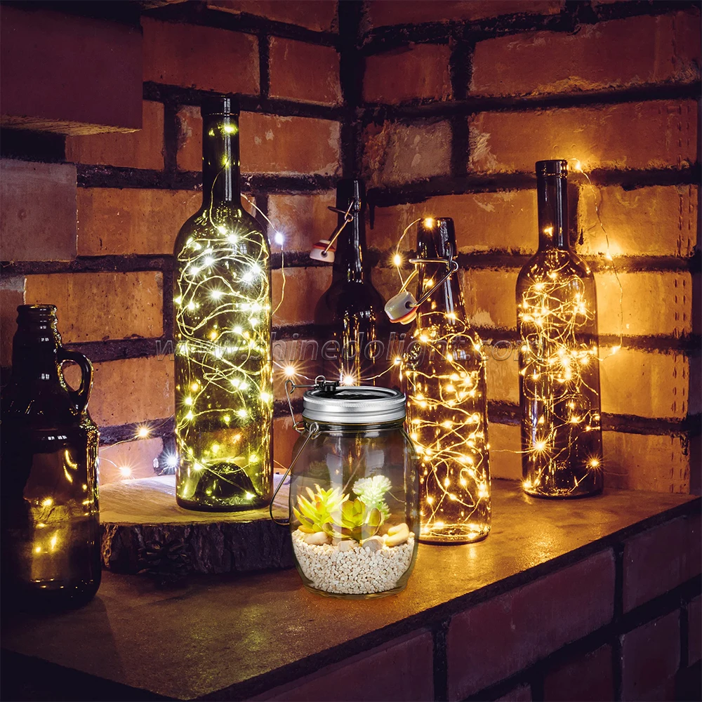 Лидер продаж Рождественский Декор подвесная Праздничная банка с 4 светодиодами