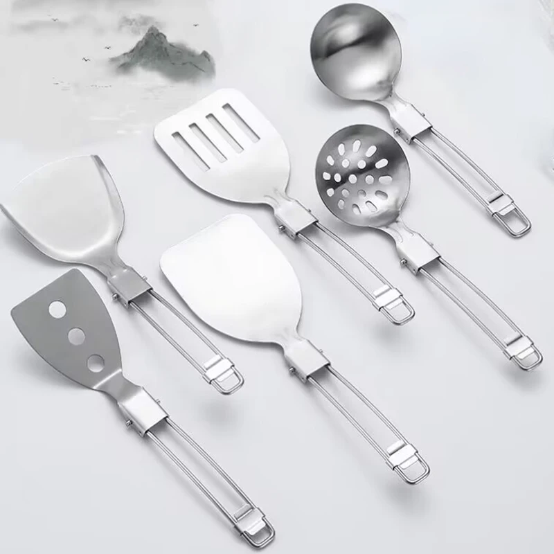 Camping Accessory Stainless Steel Folding Colander Foldable Mini Portable Cooking Kitchenware