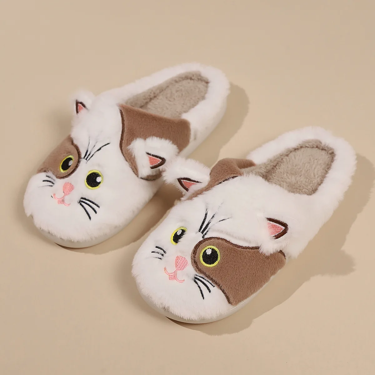 Плюшевые тапочки с коровьим котом плюшевые плюшевыми животными мультяшным аниме из хлопка зимние домашние Меховые Туфли подарки для детей