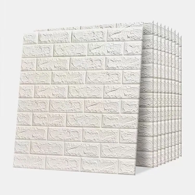 linyi manufacture self adhesive wall paper 3d xpe foam wall stickers sheet with low moq