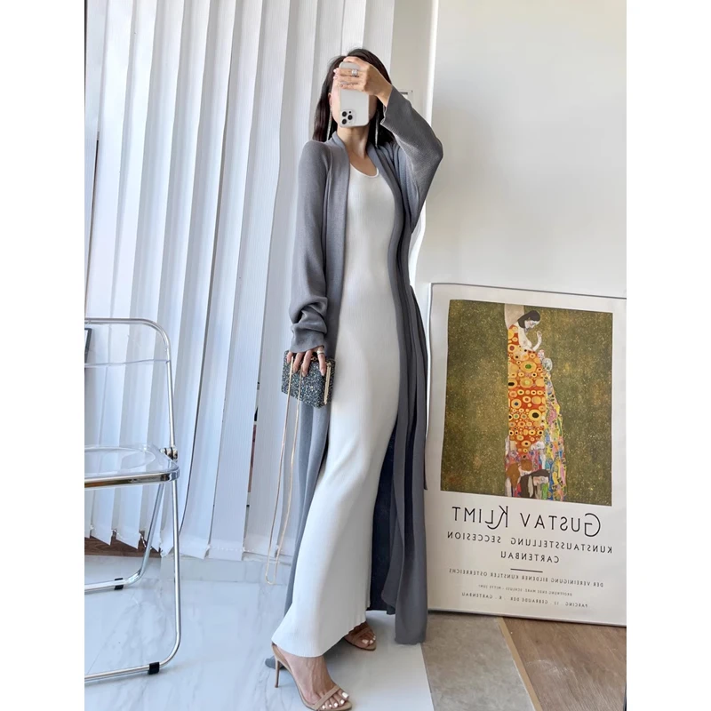 customized Women Long Sleeve  dubai muslims Sweater robe maxi Dresses Knitted Jumper cape Dresses