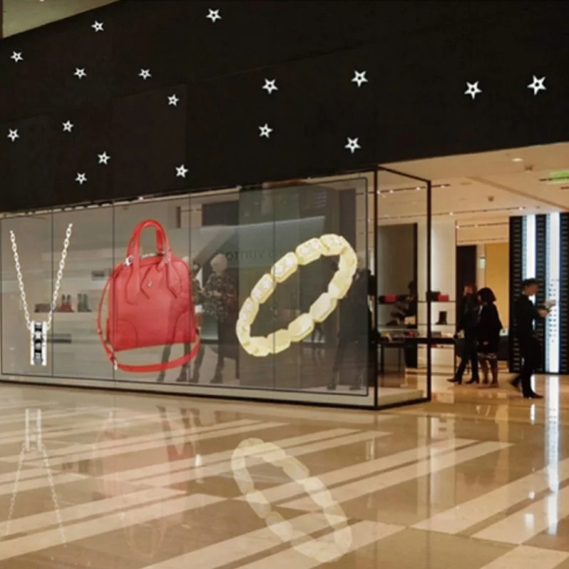 Support Electronic Smart Tinted Glass Design for Unique Perspective Experience LED Transparent Screen