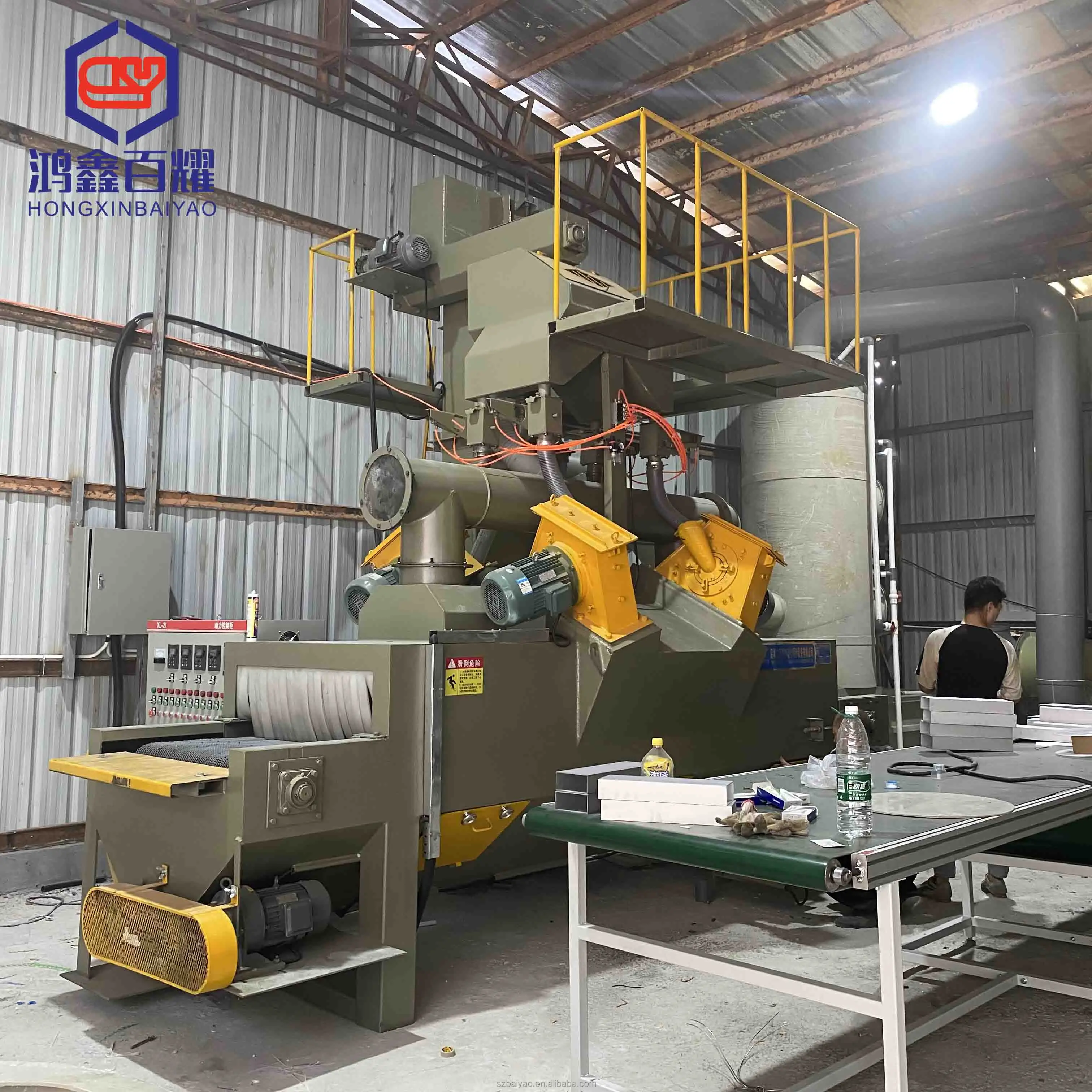 Through shot blasting machine large shot blasting machine Shot blasting cleaning of stainless steel parts