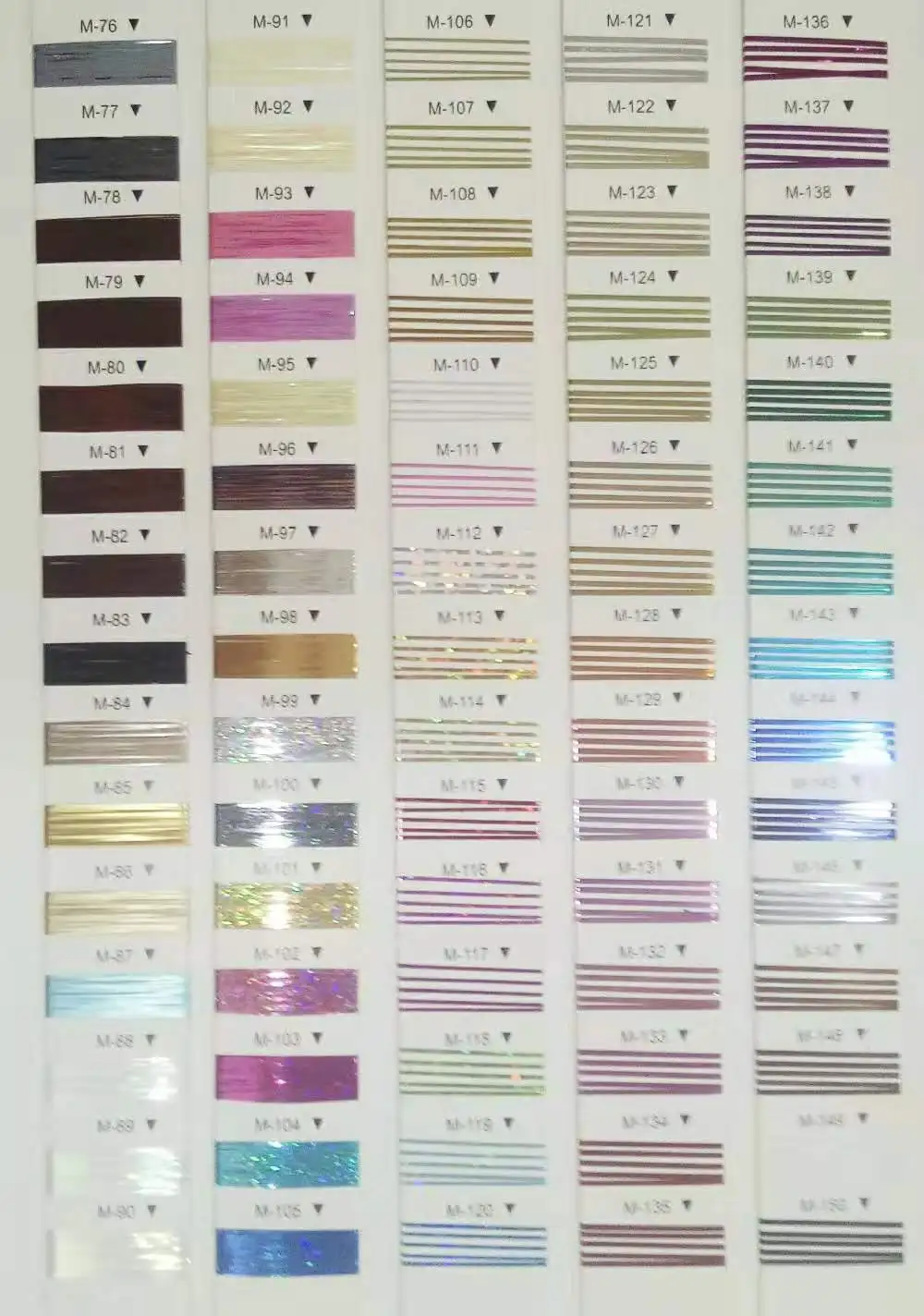 Hot-selling color metallic yarn lurex embroidery thread for knitting and weaving M/MH/MX Type