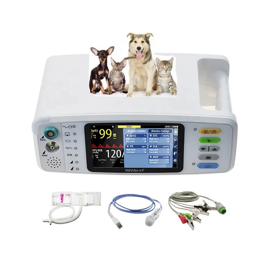 Handheld Multi-parameter Veterinary Patient vital sign monitor for Dog Cat Pig Cow Rat Rabbit