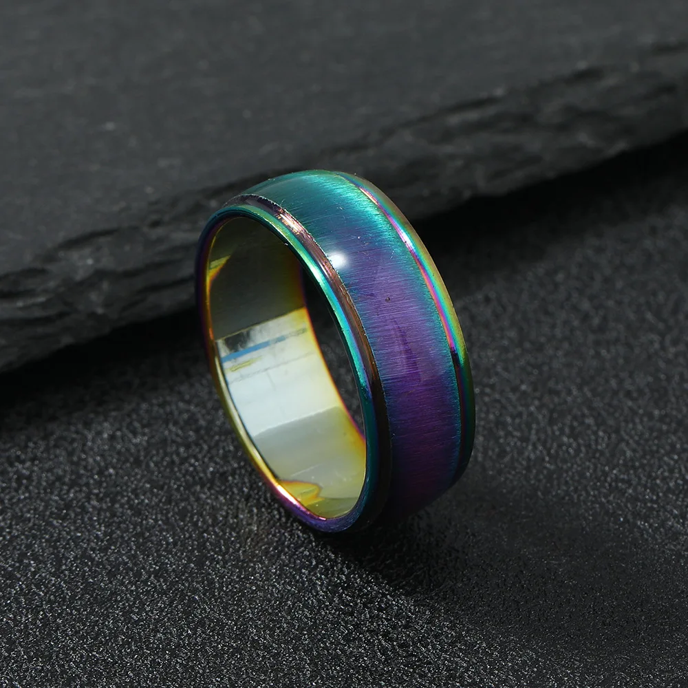 2024 wholesale top ranking multiple colors stainless steel cat eye mood rings with size 17-21 for men and women