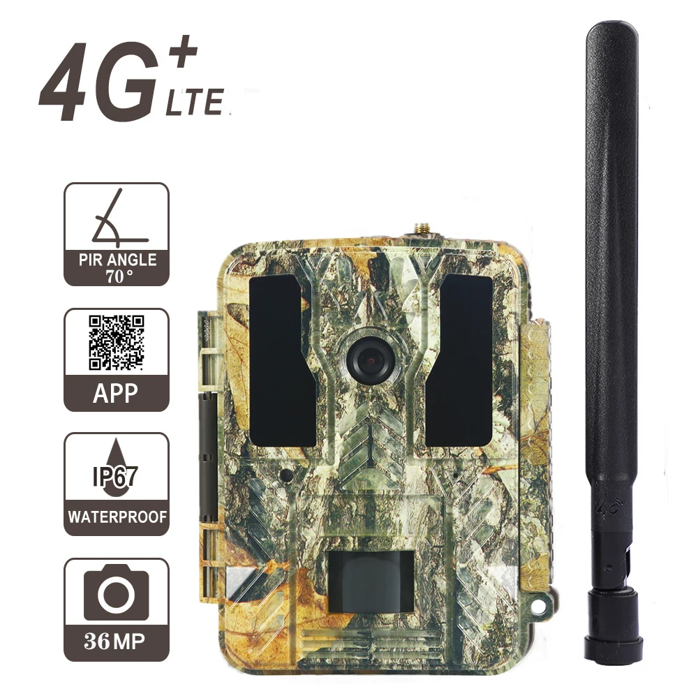 4g Wireless Hunting Cameras MMS GPRS FTP Multi Ways for 36MP Photo Videos Transmission Black IR No Glow Cam
