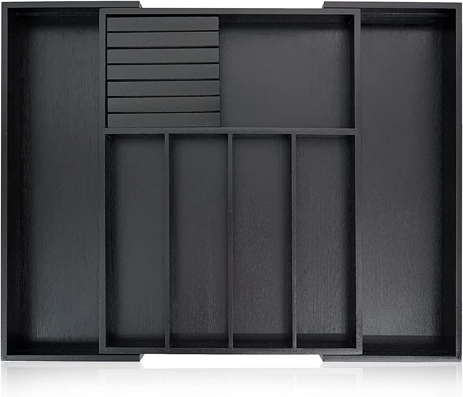 Expandable Wood Cutlery Tray Bamboo Silverware Drawer Organizer for Kitchen Bathroom Home