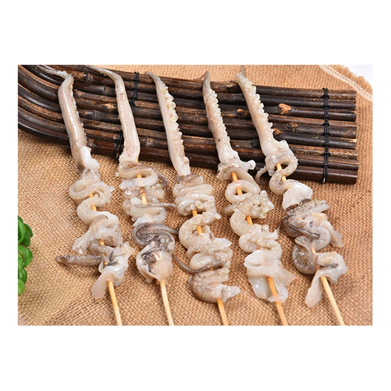 Hot Selling Good Taste Fresh Fishing Deep Sea Calamari Squid And Phoenix Dance Skewers