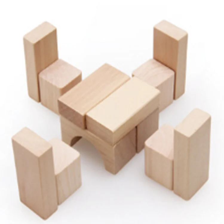 Wooden toy Natural wood block high quality